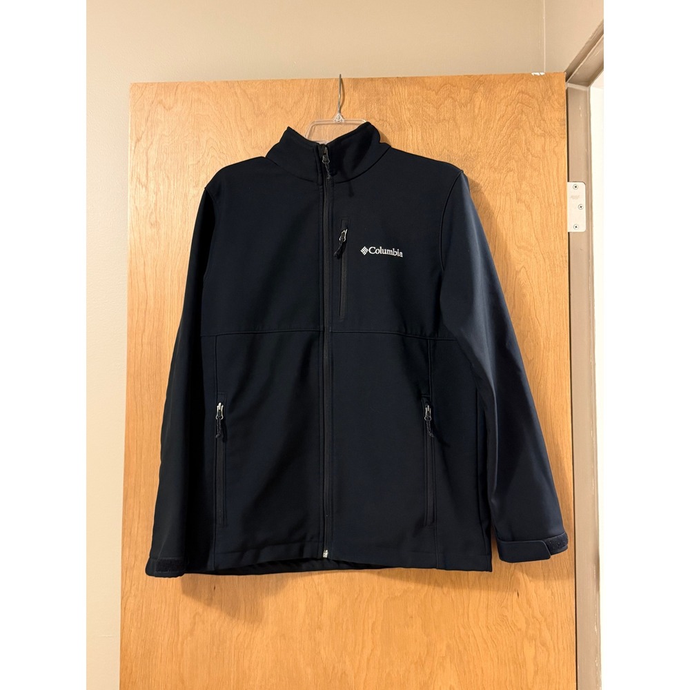 Columbia Ascender Softshell Jacket Mens Black Full Zip Water Resistant Sz M